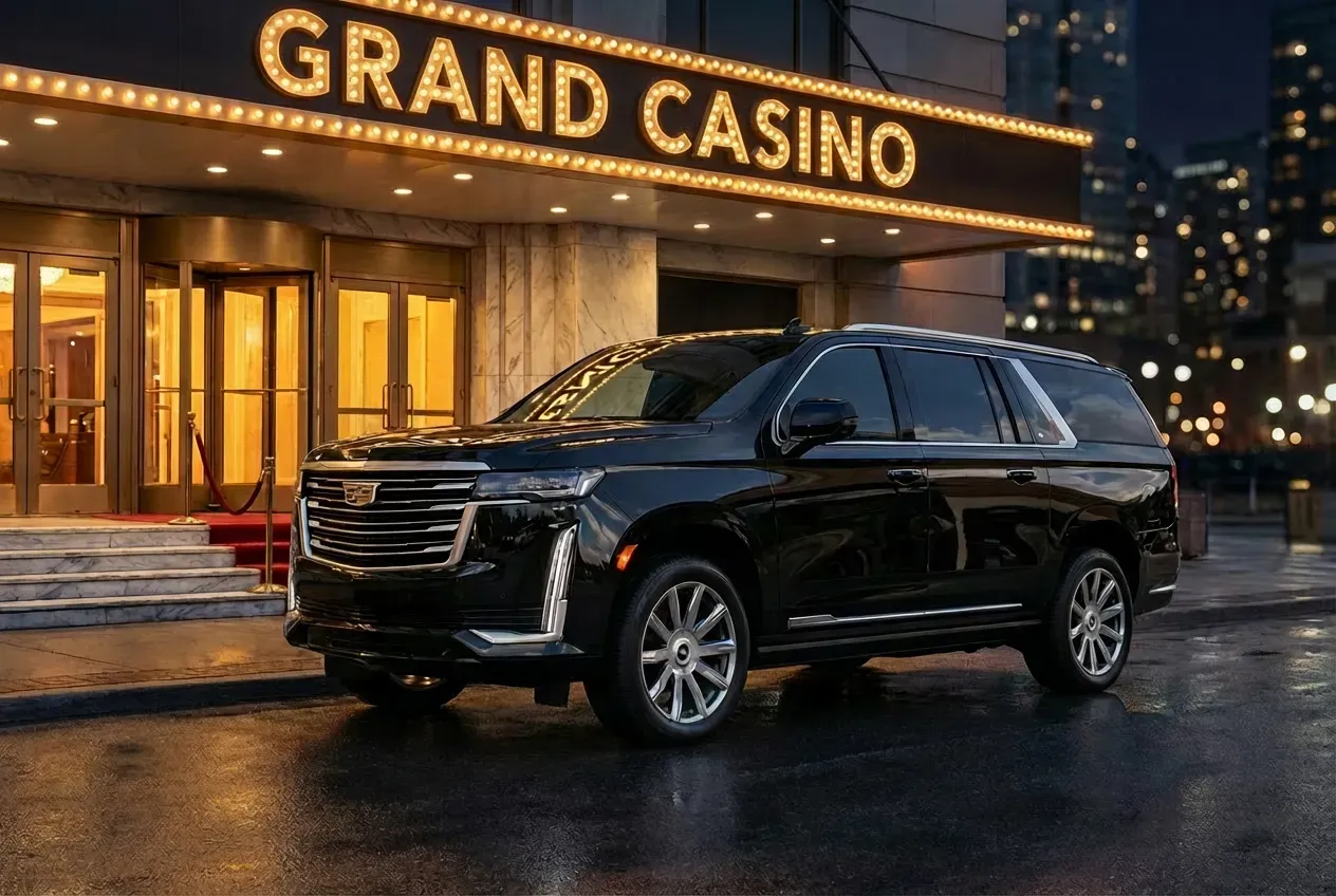 Luxury SUV at Grand Casino entrance